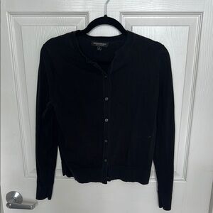 Black Button-Up Cardigan Sweater